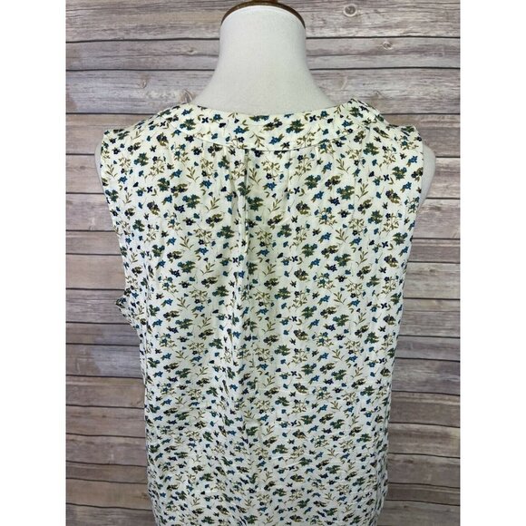 Old Navy Large Floral Peasant Style Top Cottage Core Sleeveless Blouse Boho - Picture 6 of 10